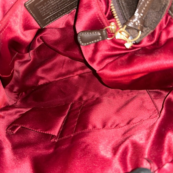 Coach Brown Leather Hobo Bag w Suede patches - Picture 8 of 9